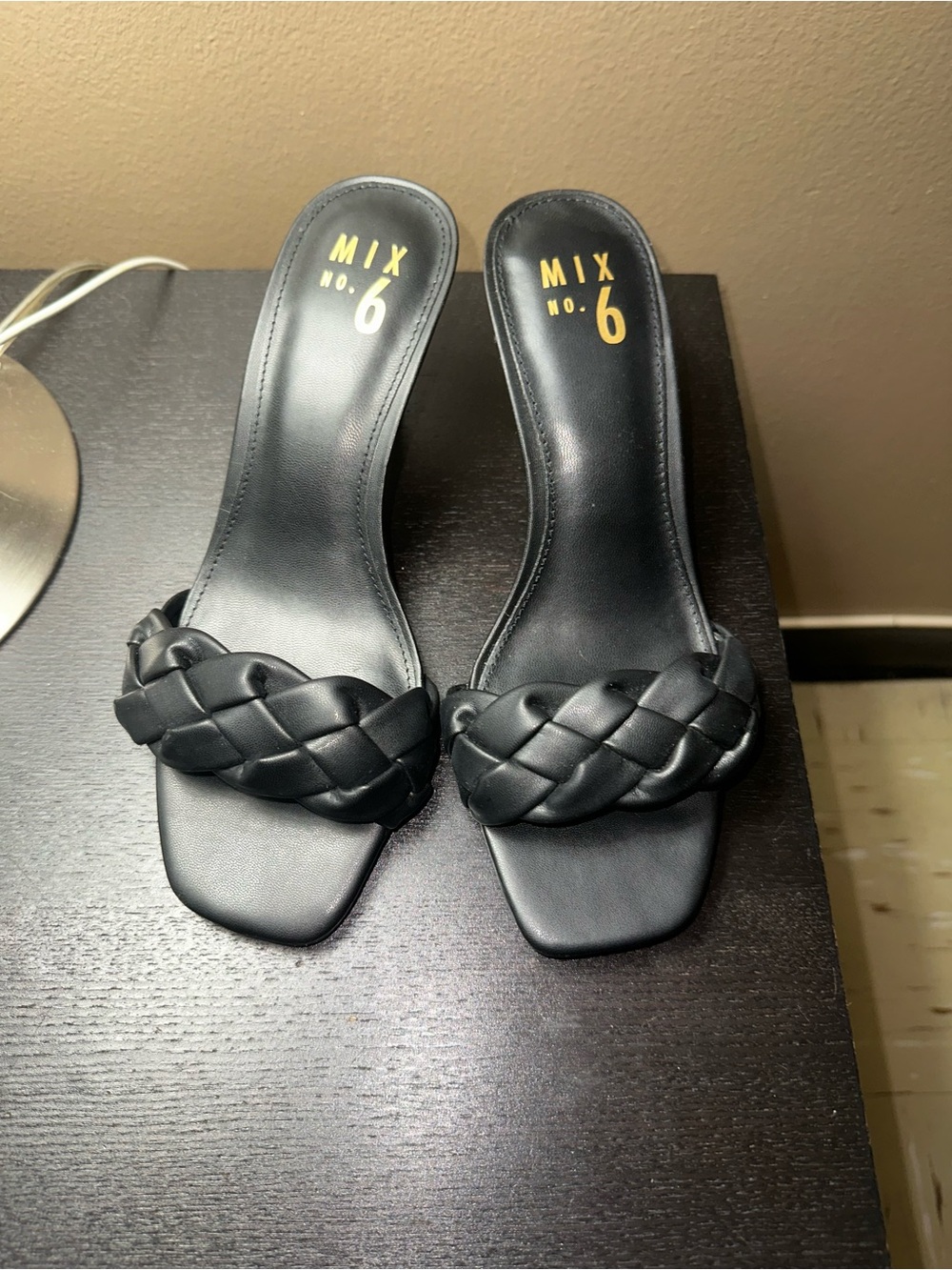 Mix No. 6 Braided Black Slide Mules